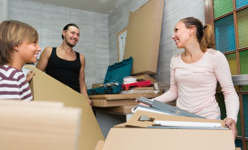 Packed household boxes ready for a move in Islington