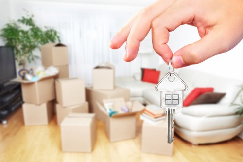 Student move with boxes and small furniture being loaded in Islington