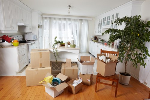 Careful loading of household items into a van